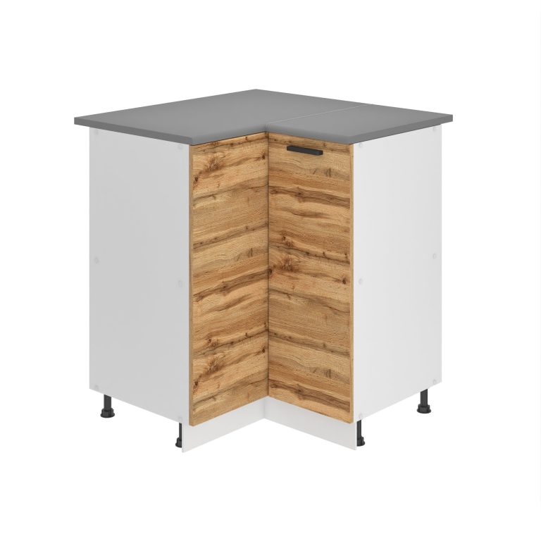 Corp de bucătărie Belini Premium Full Version colț inferior 90 cm stejar wotan cu blat TOR SNP90/0/WT/DW/B/B1/PP