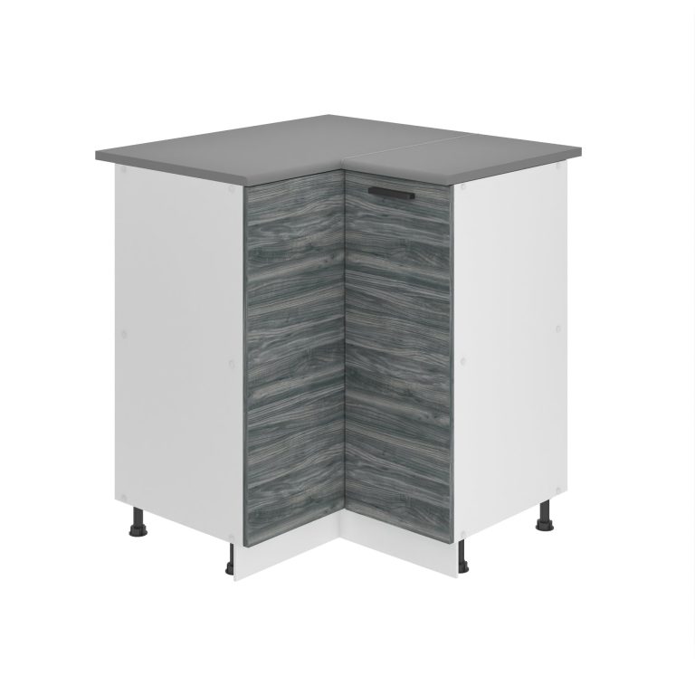 Corp de bucătărie Belini Premium Full Version colț inferior 90 cm gri antracit Glamour Wood cu blat TOR SNP90/0/WT/GW/B/B1/PP
