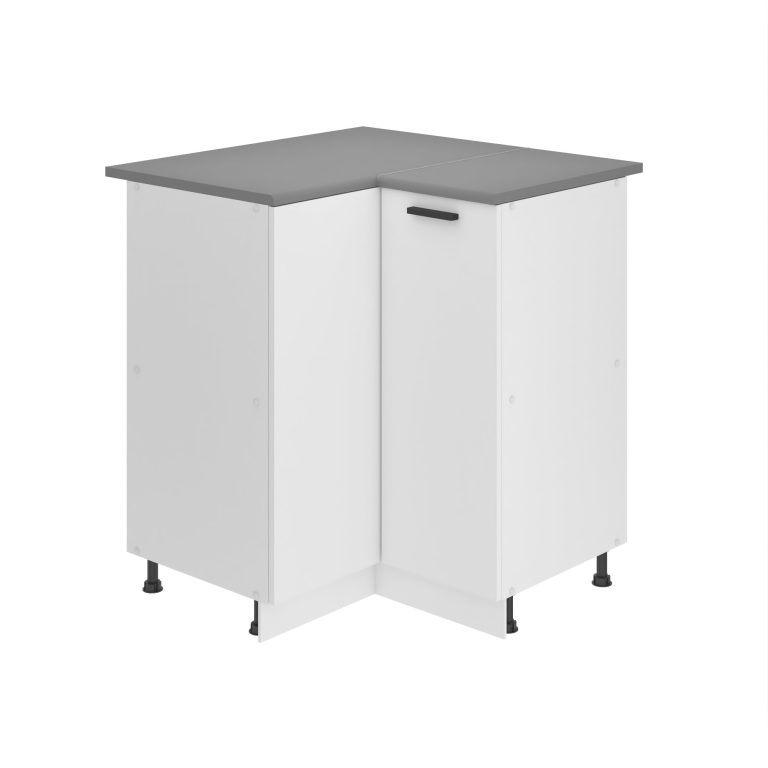 Corp de bucătărie Belini Premium Full Version colț inferior 90 cm alb mat cu blat TOR SNP90/0/WT/WT/B/B1/PP
