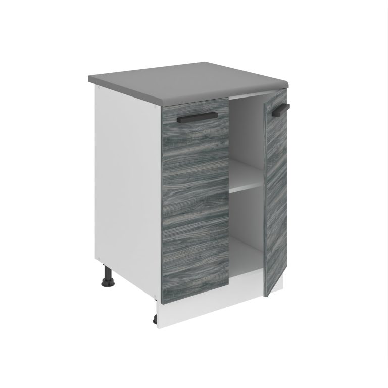 Corp de bucătărie Belini Premium Full Version inferior cu sertare  60 cm gri antracit Glamour Wood cu blat