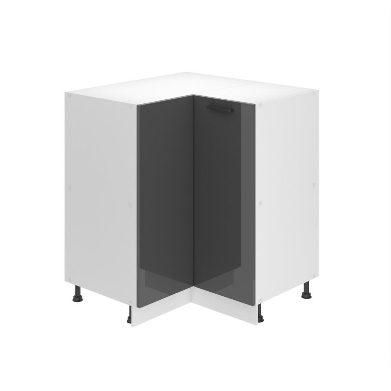 Corp de bucătărie Belini Premium Full Version colț inferior  90 cm gri luciu fără blat INF SNP90/0/WT/S/0/B1/PP