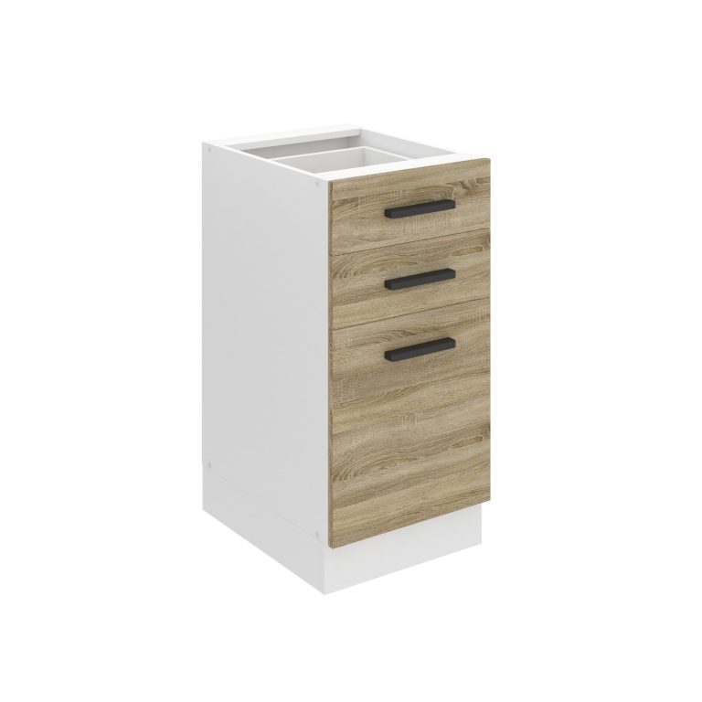 Corp de bucătărie inferior Belini Premium Full Version cu sertare 40 cm stejar sonoma fără blat TOR SDSZ40/0/WT/DS/0/B1/PP