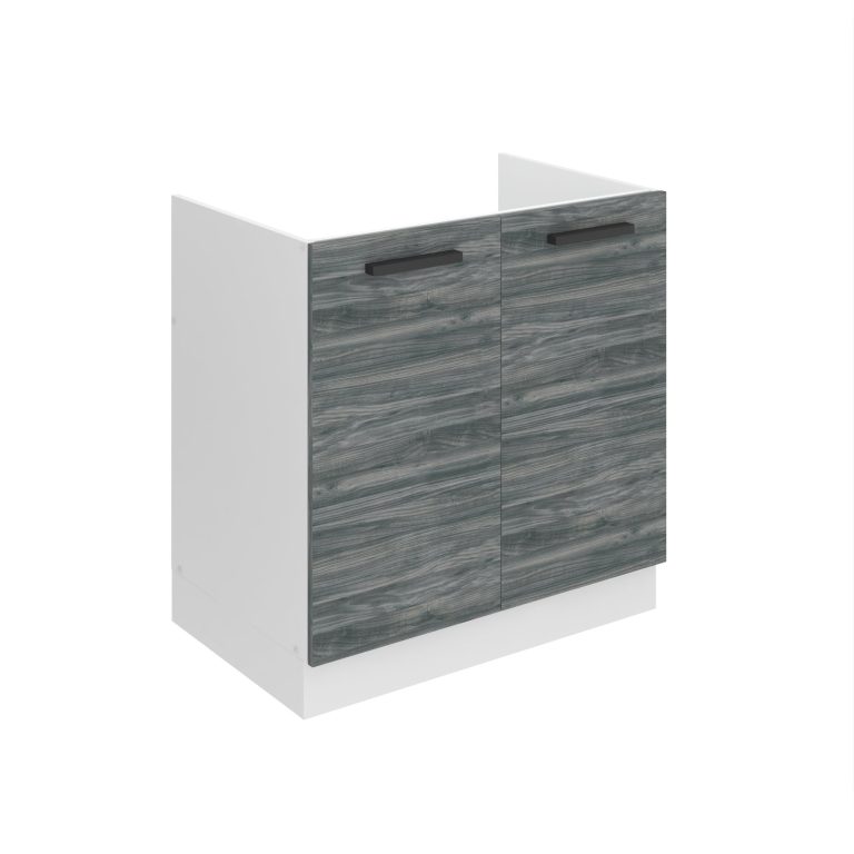 Corp masca chiuveta de bucatarie Belini Premium Full Version 80 cm gri antracit Glamour Wood fara blat TOR SDZ80/0/WT/GW/0/B1/PP