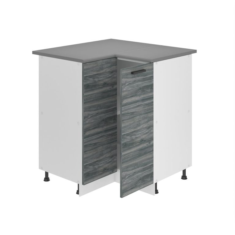 Corp de bucătărie Belini Premium Full Version colț inferior 90 cm gri antracit Glamour Wood fără blat TOR SNP90/0/WT/GW/0/B1/PP