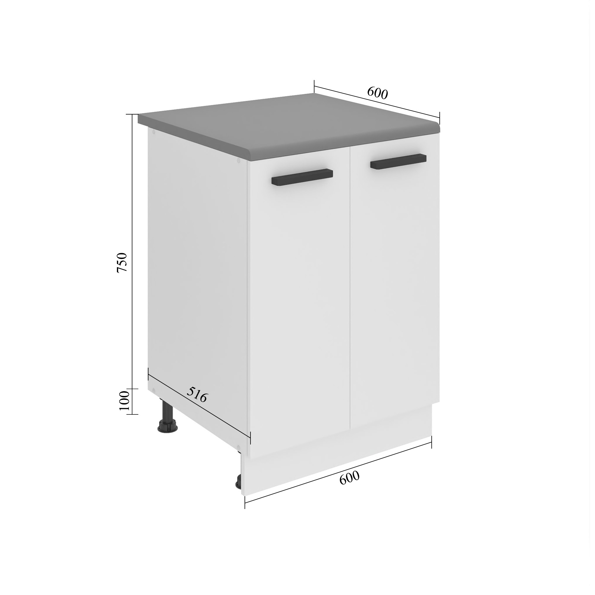 Corp de bucătărie Belini Premium Full Version inferior 60 cm stejar wotan fara blat TOR SD2-60/0/WT/DW/0/B1/PP