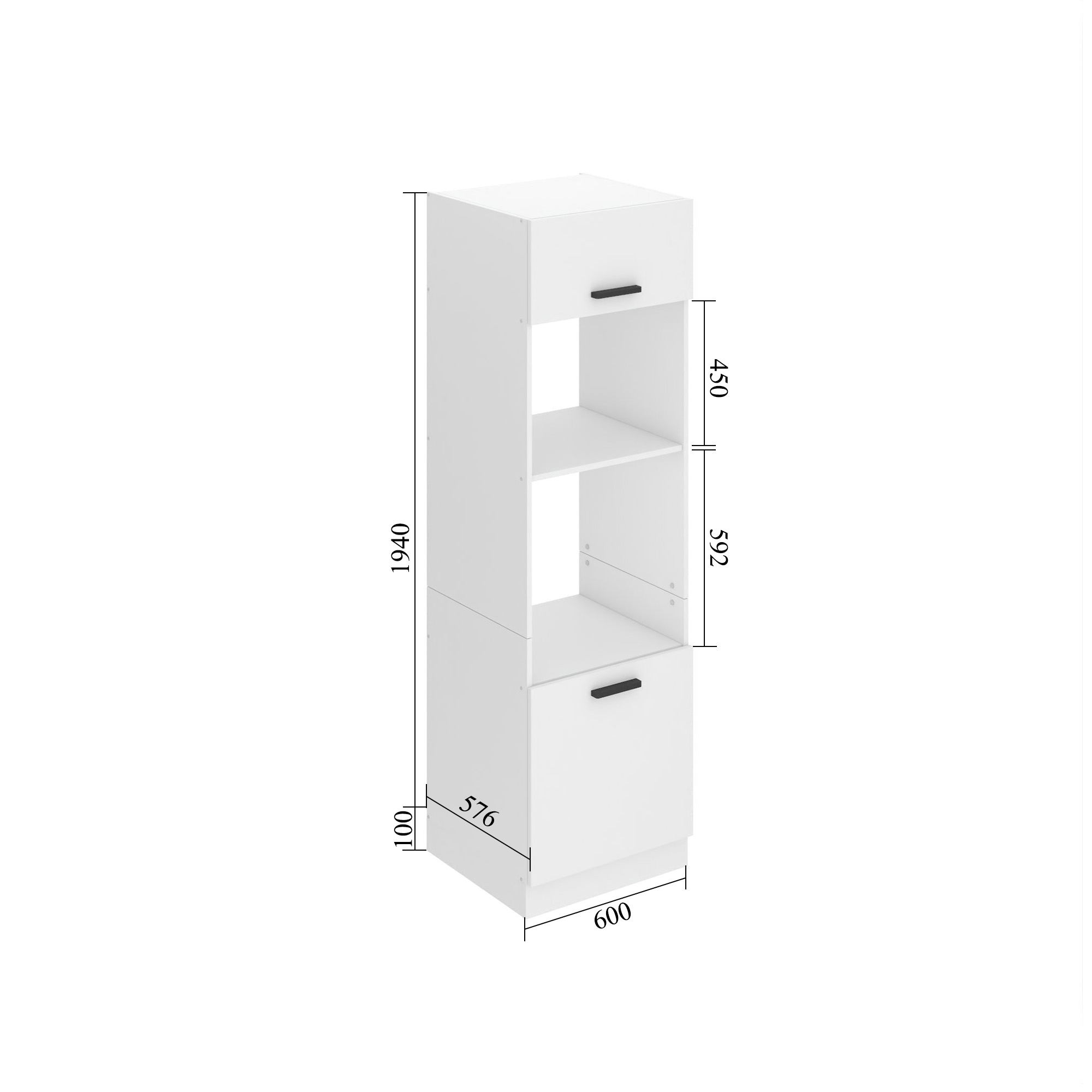 Corp de bucatarie inalt Belini Premium Full Version pentru cuptor incorporabil 60 cm negru lucios INF SSP60/0/WT/B/0/B1/PP