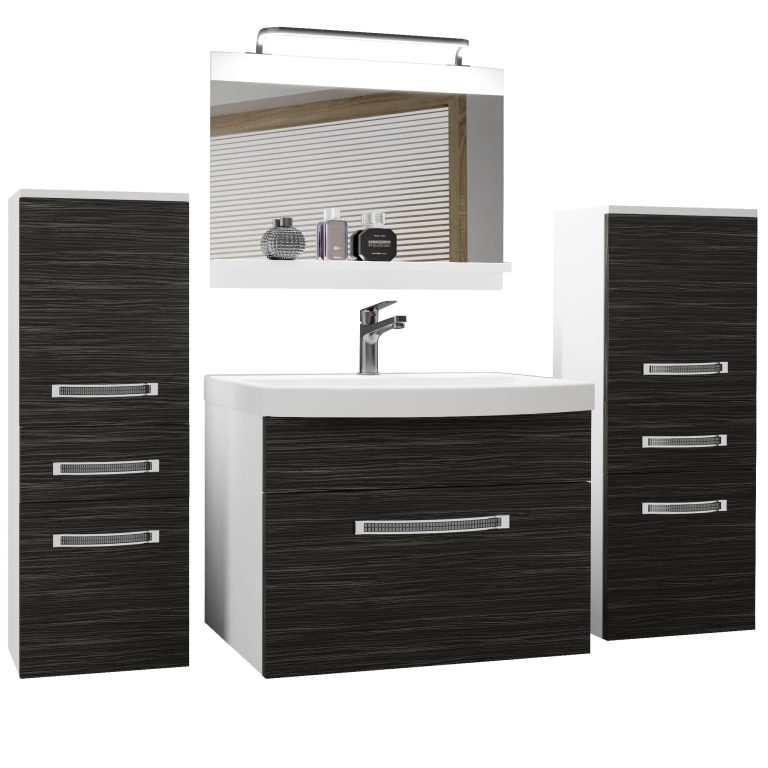 Set mobilă de baie Belini Premium Full Version Royal Ebony
+ chiuveta + oglinda + iluminare LED GLA M 4/0/W/HK/0/MB/PP