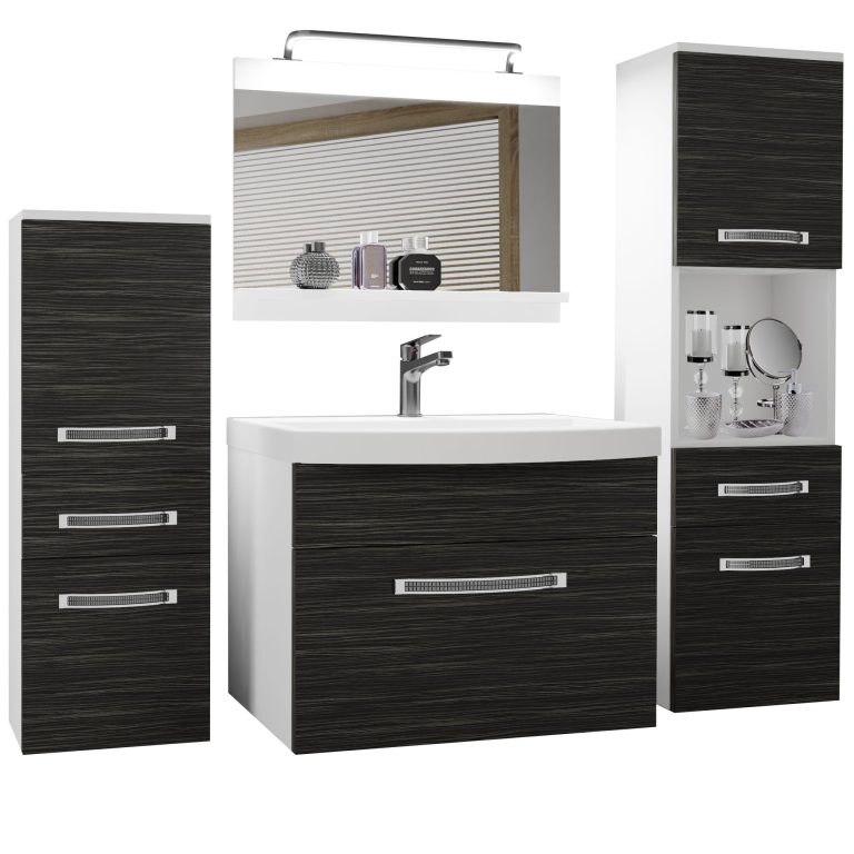 Set mobilă de baie Belini Premium Full Version Royal Ebony
+ chiuveta + oglinda + iluminare LED
