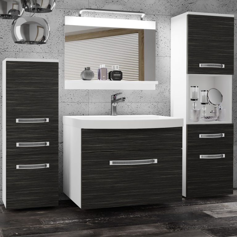Set mobilă de baie Belini Premium Full Version Royal Ebony
+ chiuveta + oglinda + iluminare LED