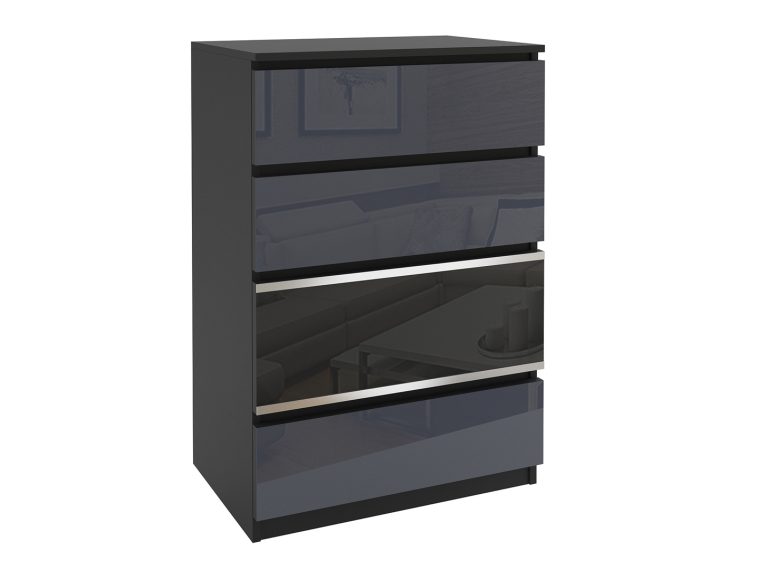 Comodă  6 Belini negru/gri BH KOM1/2/B/B/3S1B/0
