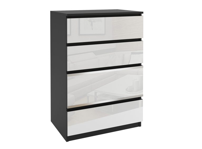 Comodă 30 Belini negru/alb BH KOM1/2/B/B/4W/0
