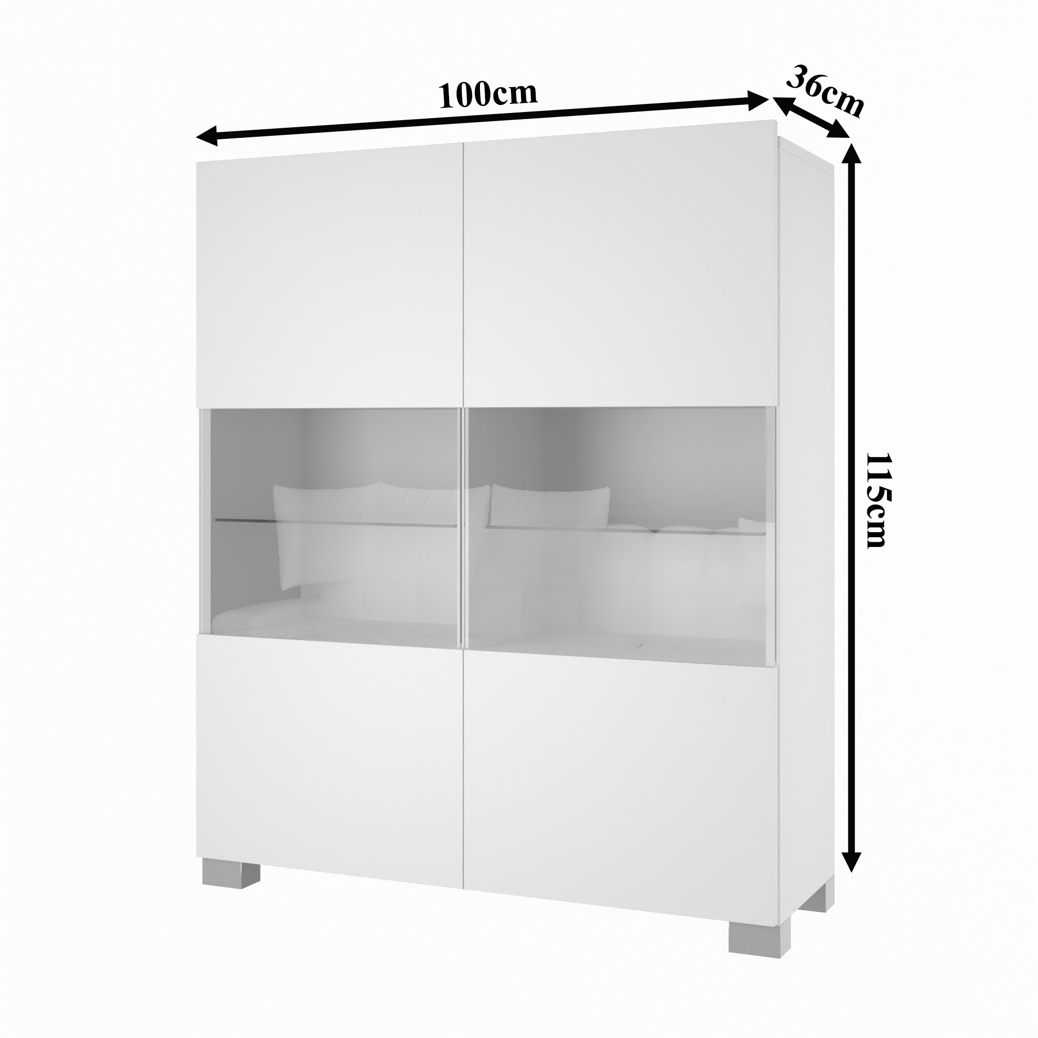 Comodă Belini Premium Full Version stejar wotan + iluminare LED NEX KOM1/1/W/DW/0/0