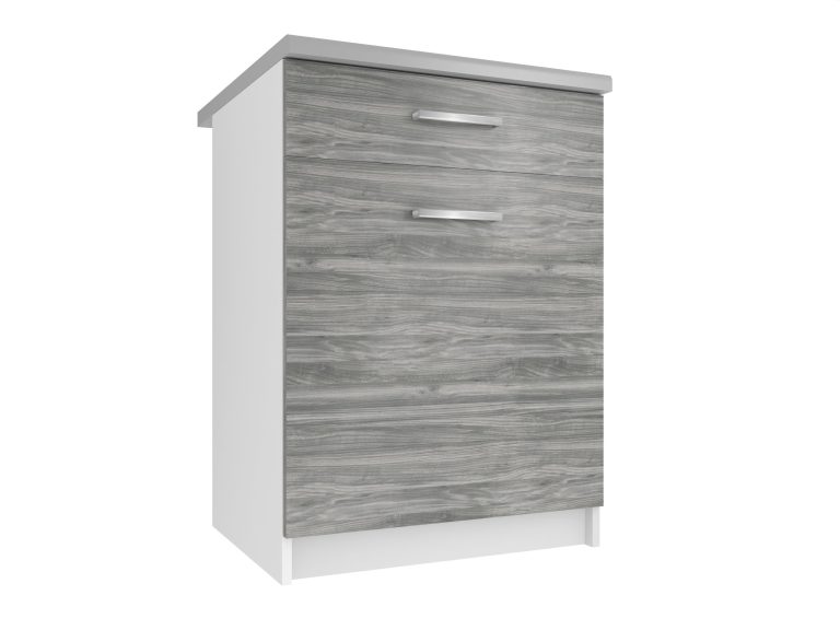 Corp de bucătărie Belini inferior cu sertare 60 cm gri antracit Glamour Wood cu blat TOR SDSZ1-60/0/WT/GW1/0/E
