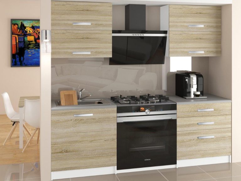 Mobila de bucatarie Belini 120 cm stejar sonoma cu blat TOR ELEGANTA2/2/WT/DS/0/B1 