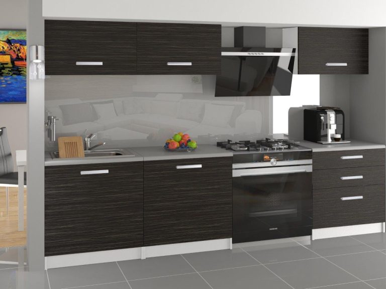 Mobila de bucatarie Belini 180 cm abanos regal cu blat TOR LAURENTINO2/3/WT/HK/0/B1 