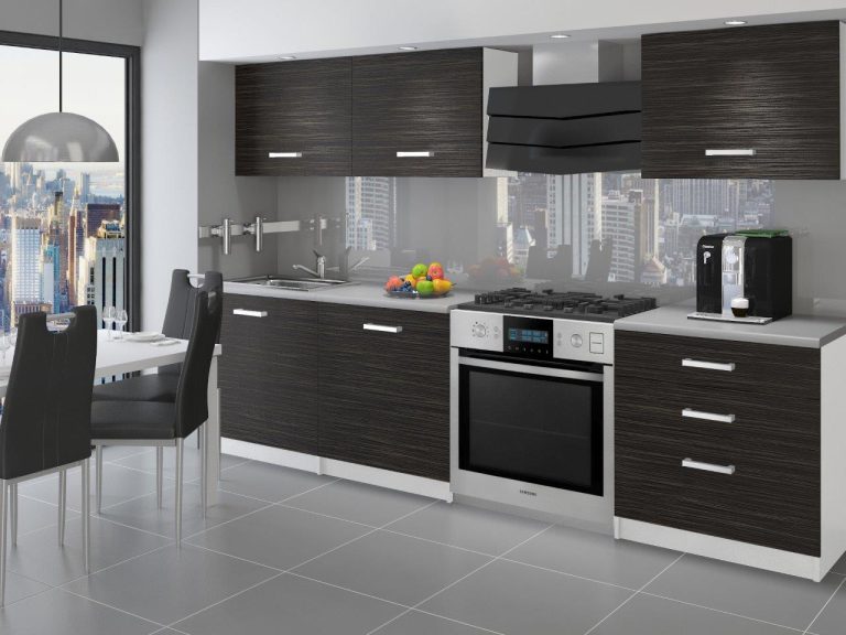 Mobila de bucatarie Belini 180 cm abanos regal cu blat TOR NEPTUN/2/WT/HK/0/P 