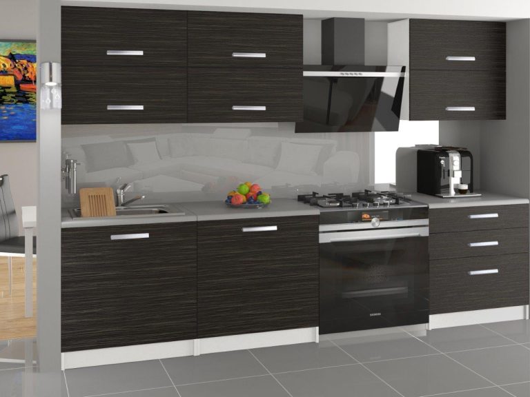 Mobila de bucatarie Belini 180 cm abanos regal cu blat TOR PRIMERA/2/WT/HK/0/T 