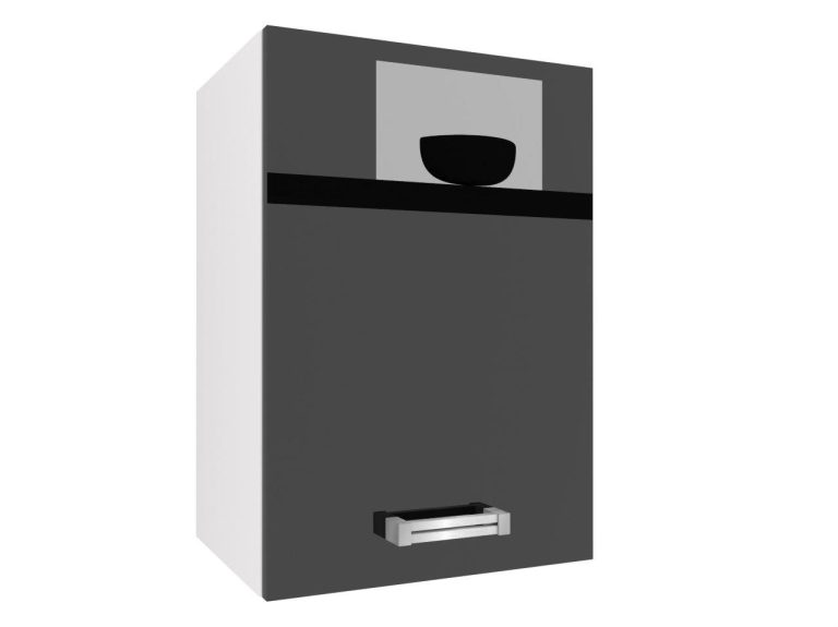 Corp de bucatarie superior Belini 40 cm negru lucios INF SG40/1/WT/B/0/D