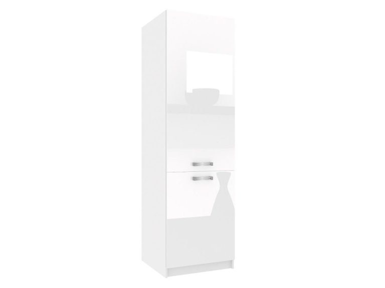 Dulap de bucatarie inalt Belini pentru frigider incorporabil 60 cm alb lucios INF SSL60/0/WT/W/0/D