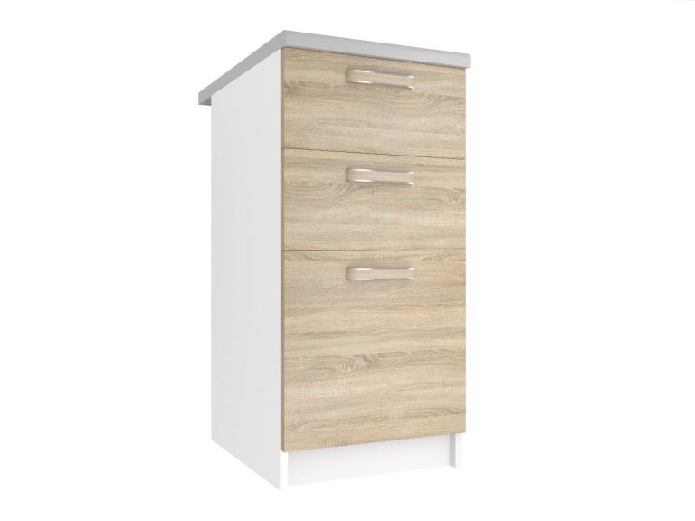 Corp de bucătărie Belini inferior cu sertare  40 cm stejar sonoma cu blat TOR SDSZ40/0/WT/DS/0/F
