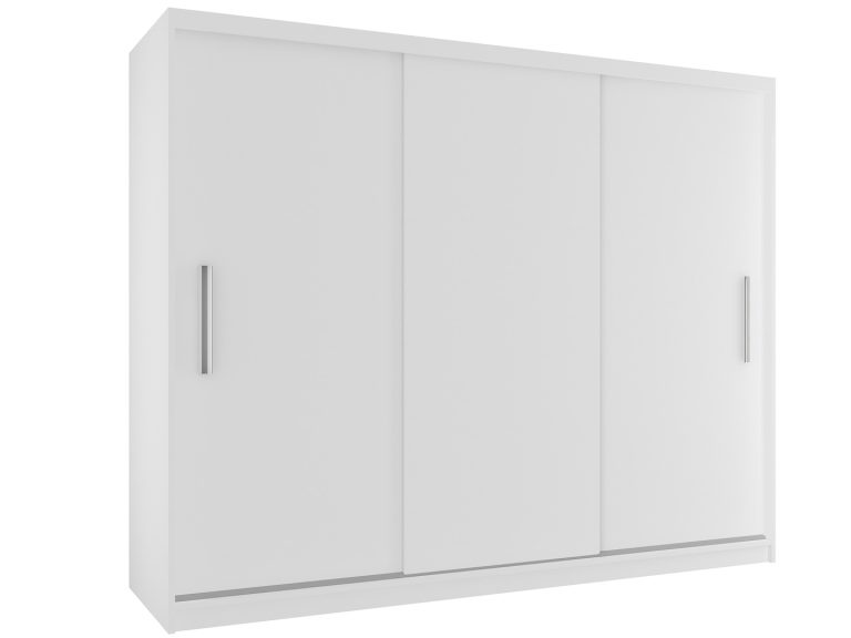 Dressing 232 cm Belini mat alb cu usi glisante si oglinda SI SZP4/2/1W/3W/0/AL