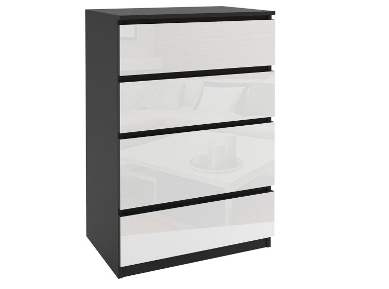 Comodă 39 Belini negru / alb BM KOM1/1/B/B/W/0
