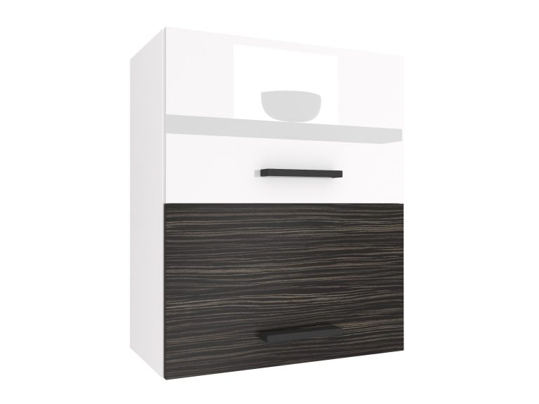 Corp de bucătărie Belini superior 60 cm gri lucios / abanos regal INF SGP2-60/1/WT/WHK/0/B1