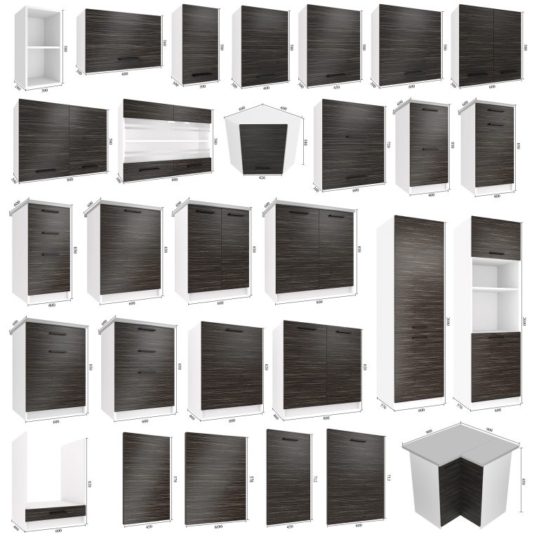 Corp de bucătărie superior colt Belini 60 cm abanos regal TOR SGN60/1/WT/HK/0/B1
